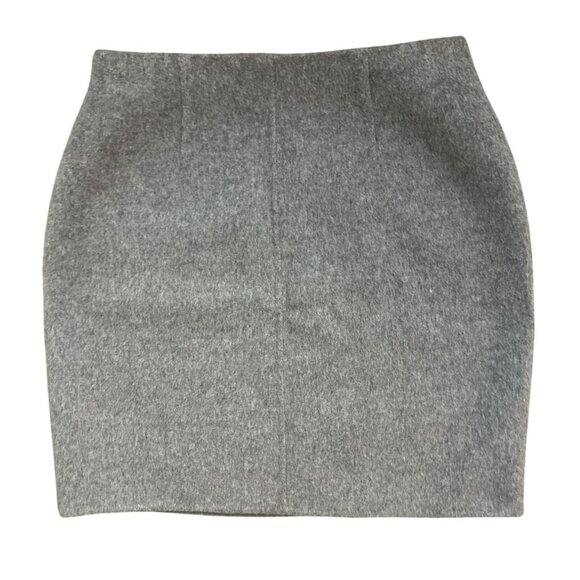 Theory Womens Short Skirt Size 2 Wool Cashmere Blend Gray Felted Pockets Zipper - Picture 4 of 6